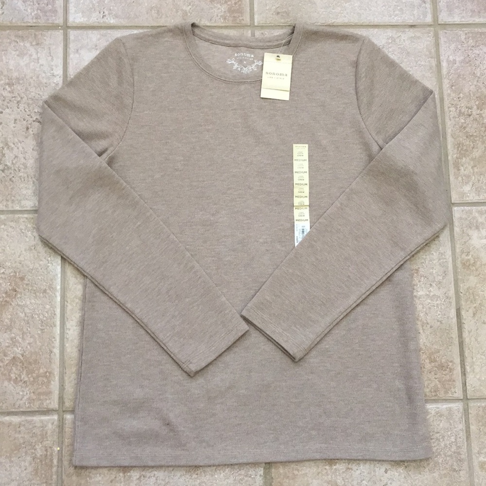 Sonoma Ribbed Thermal Crewneck Pullover Shirt